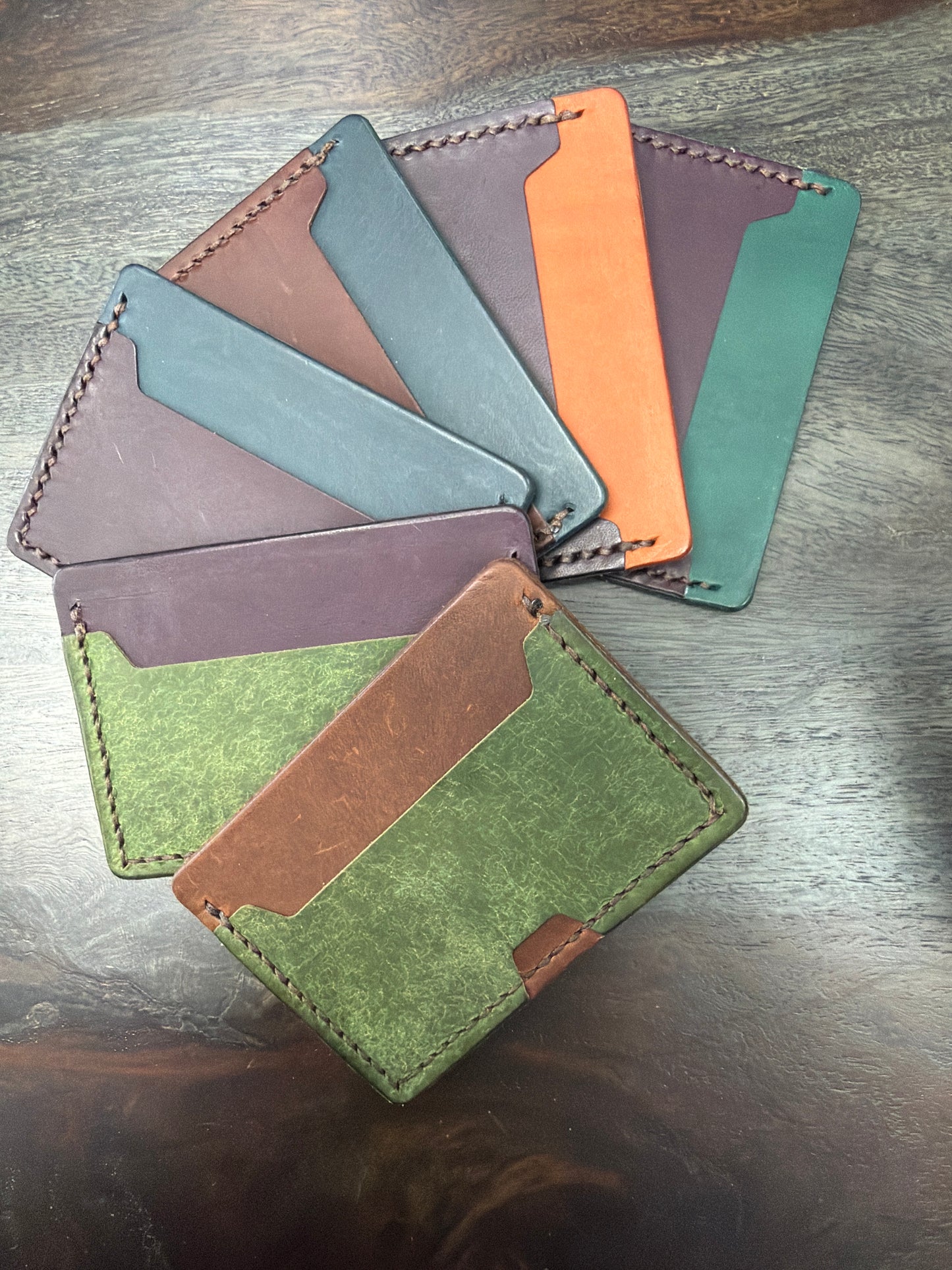 Leather Cardholder: 2-Sides w/ Cash Spot