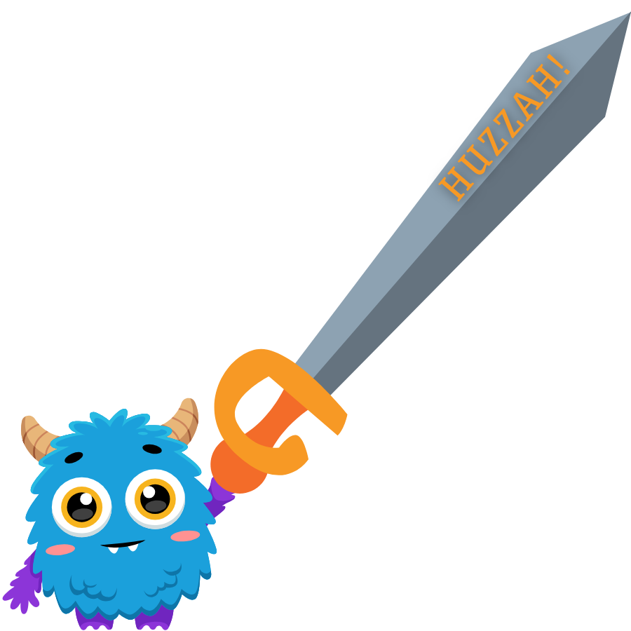 Huzzah Monster Sticker