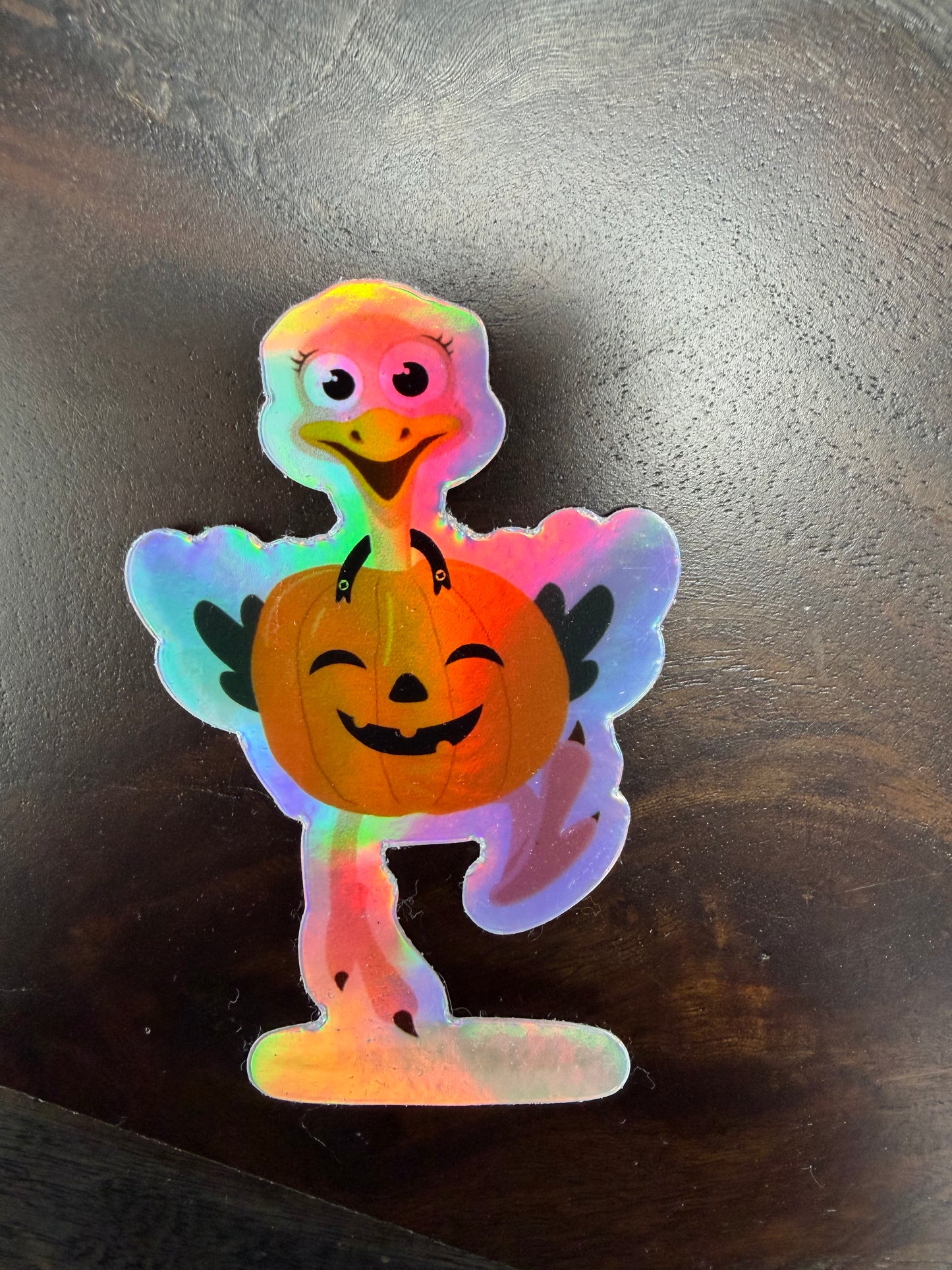 Sticker: Spooky Zoo Ostrich Pumpkin