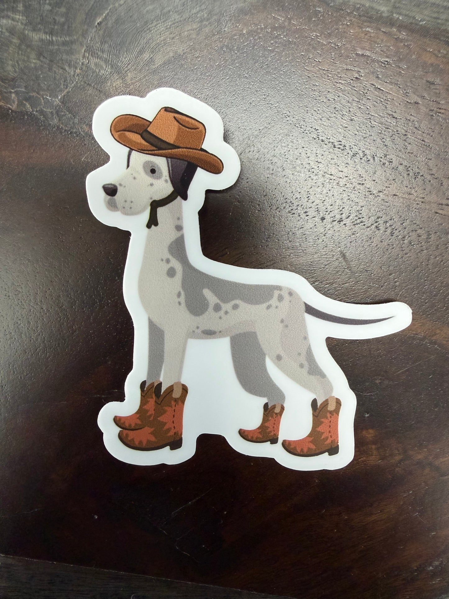 Sticker: Spooky Zoo Great Dane Cowboy