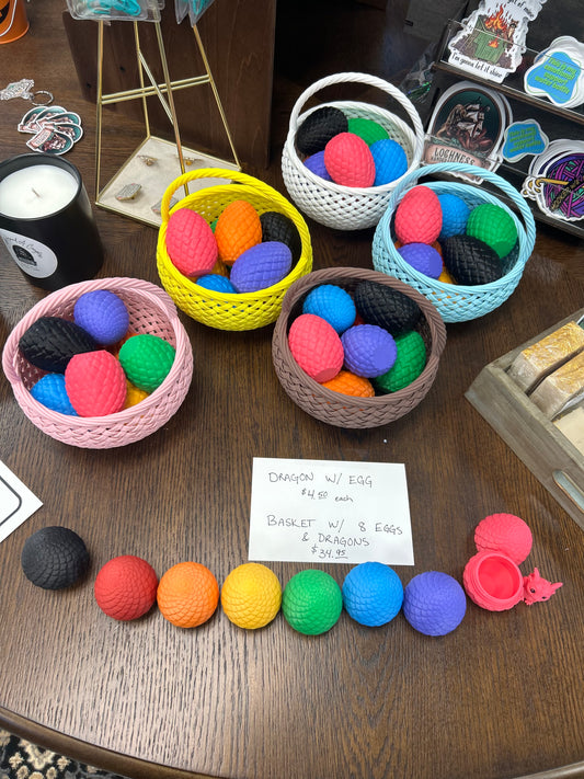 3-D Printed Dragon Eggs with Basket