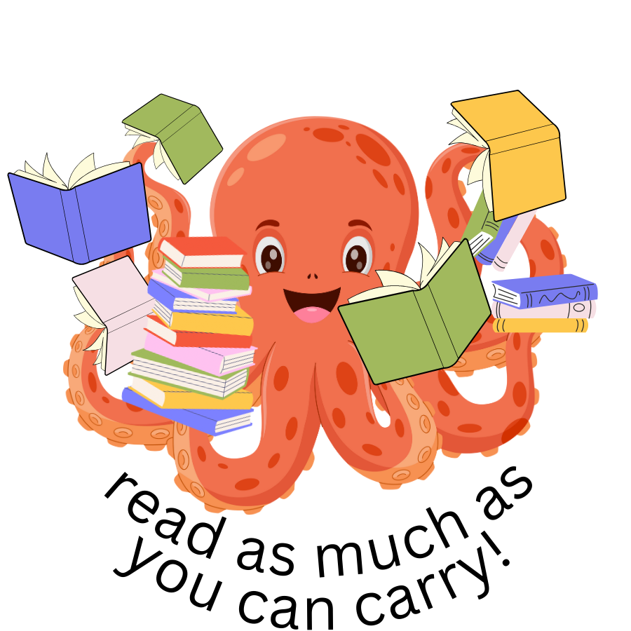 Reading Octopus Sticker