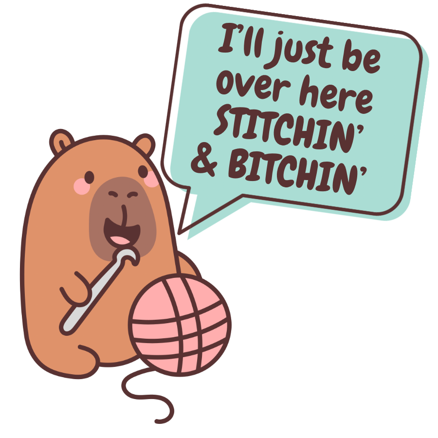 Capybara Crochet Sticker