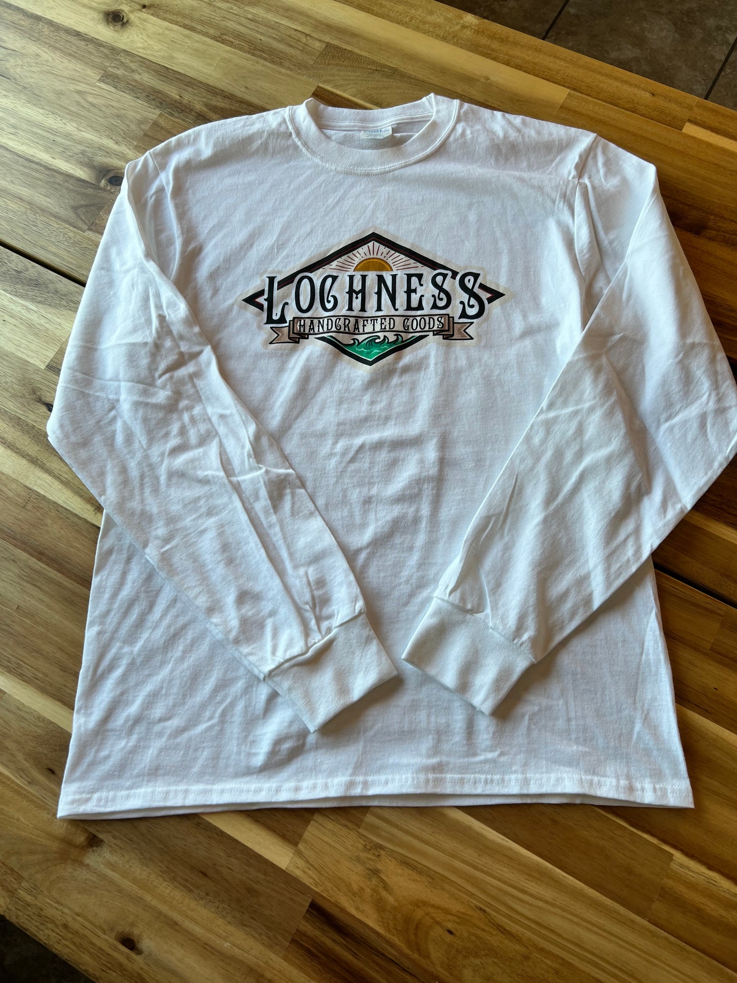 White Long-Sleeve TShirt with Diamond Logo