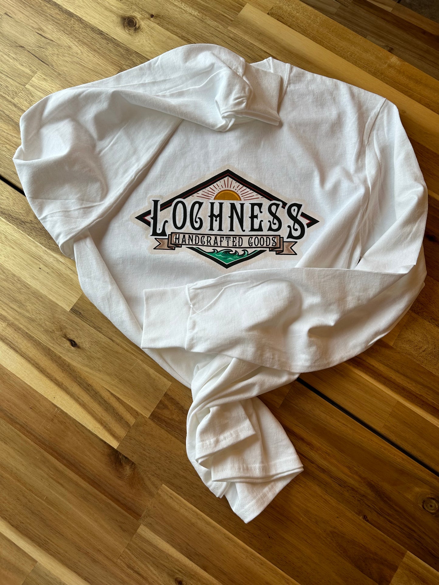 White Long-Sleeve TShirt with Diamond Logo