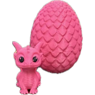 3-D Printed Dragon Egg w/ Dragon