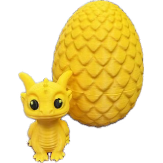 3-D Printed Dragon Egg w/ Dragon