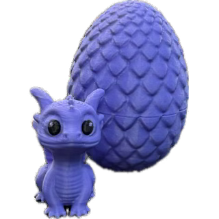 3-D Printed Dragon Egg w/ Dragon