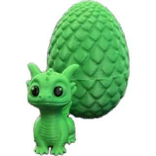 3-D Printed Dragon Egg w/ Dragon