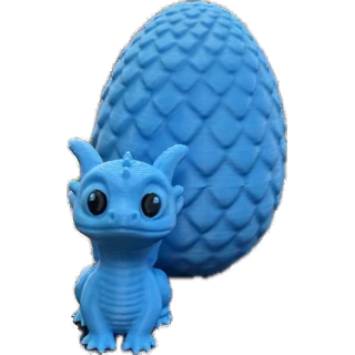 3-D Printed Dragon Egg w/ Dragon