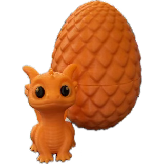 3-D Printed Dragon Egg w/ Dragon