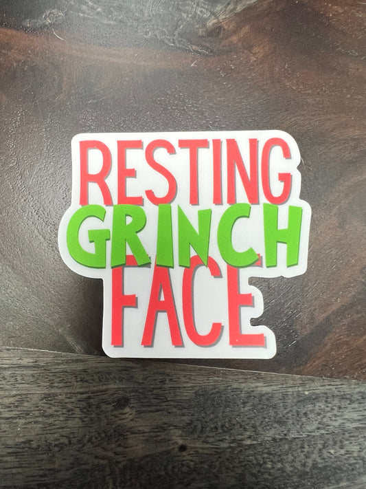 “Holi-Yay” Resting Grinch Face Sticker
