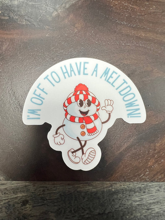 “Holi-Yay” Meltdown Snowman Sticker