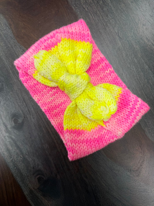 Earwarmer: Highlighter Pink w/ Yellow