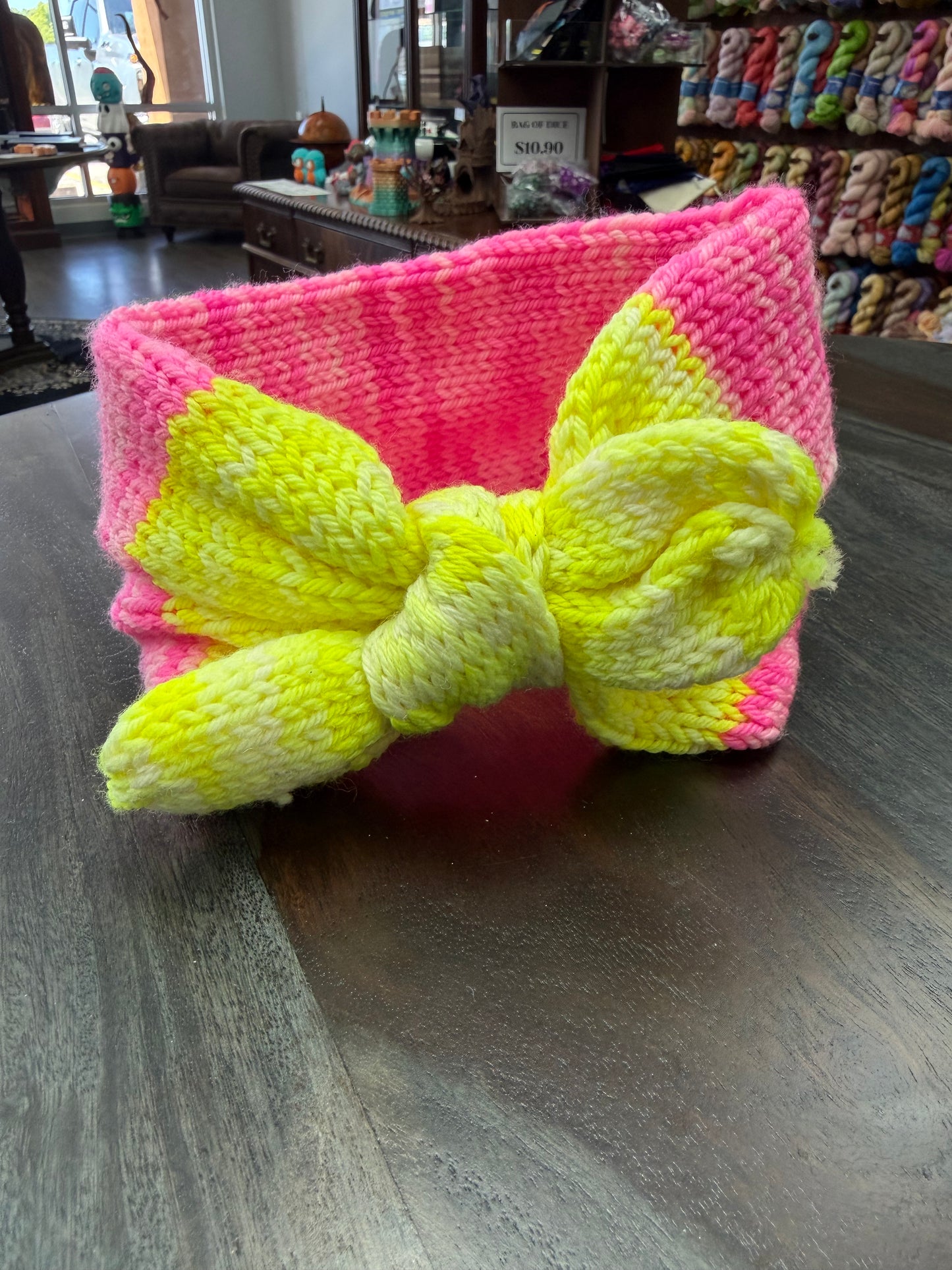 Earwarmer: Highlighter Pink w/ Yellow
