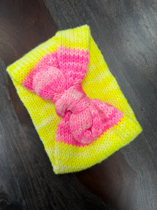 Earwarmer: Highlighter Yellow w/ Pink