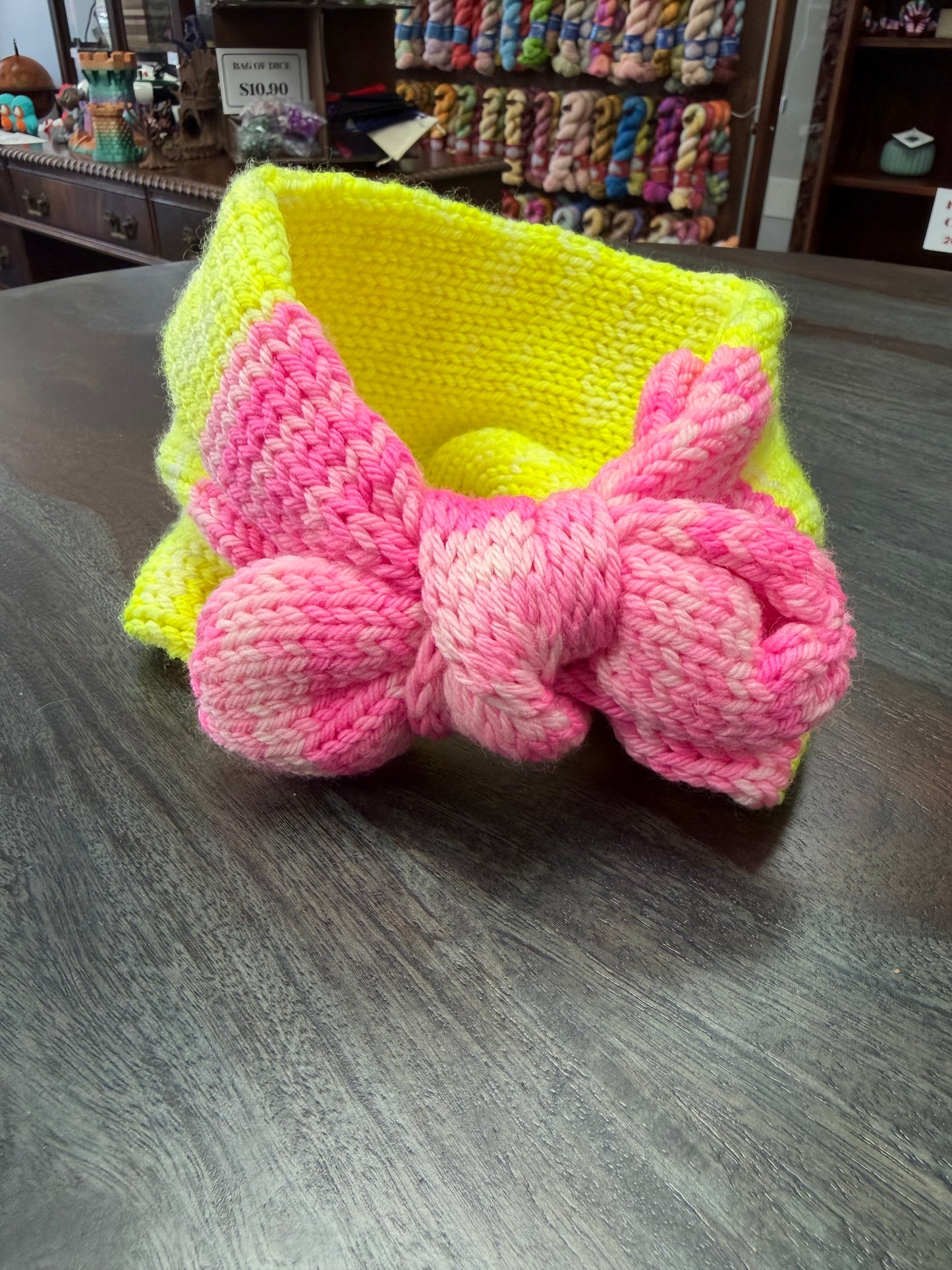Earwarmer: Highlighter Yellow w/ Pink
