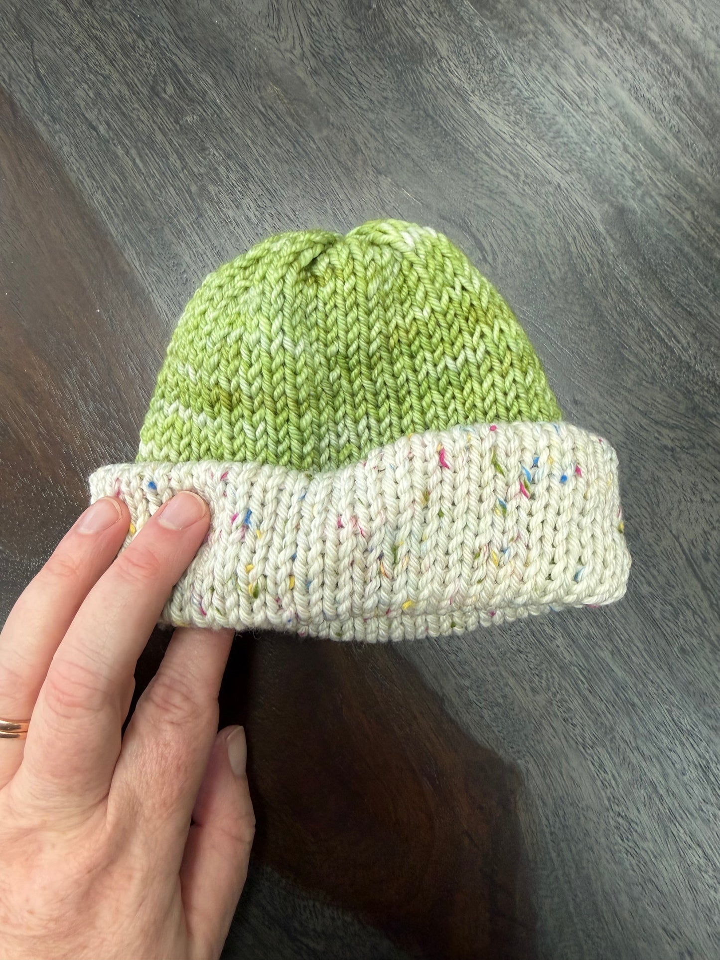 Baby Beanie: Grass Green w/ Funfetti