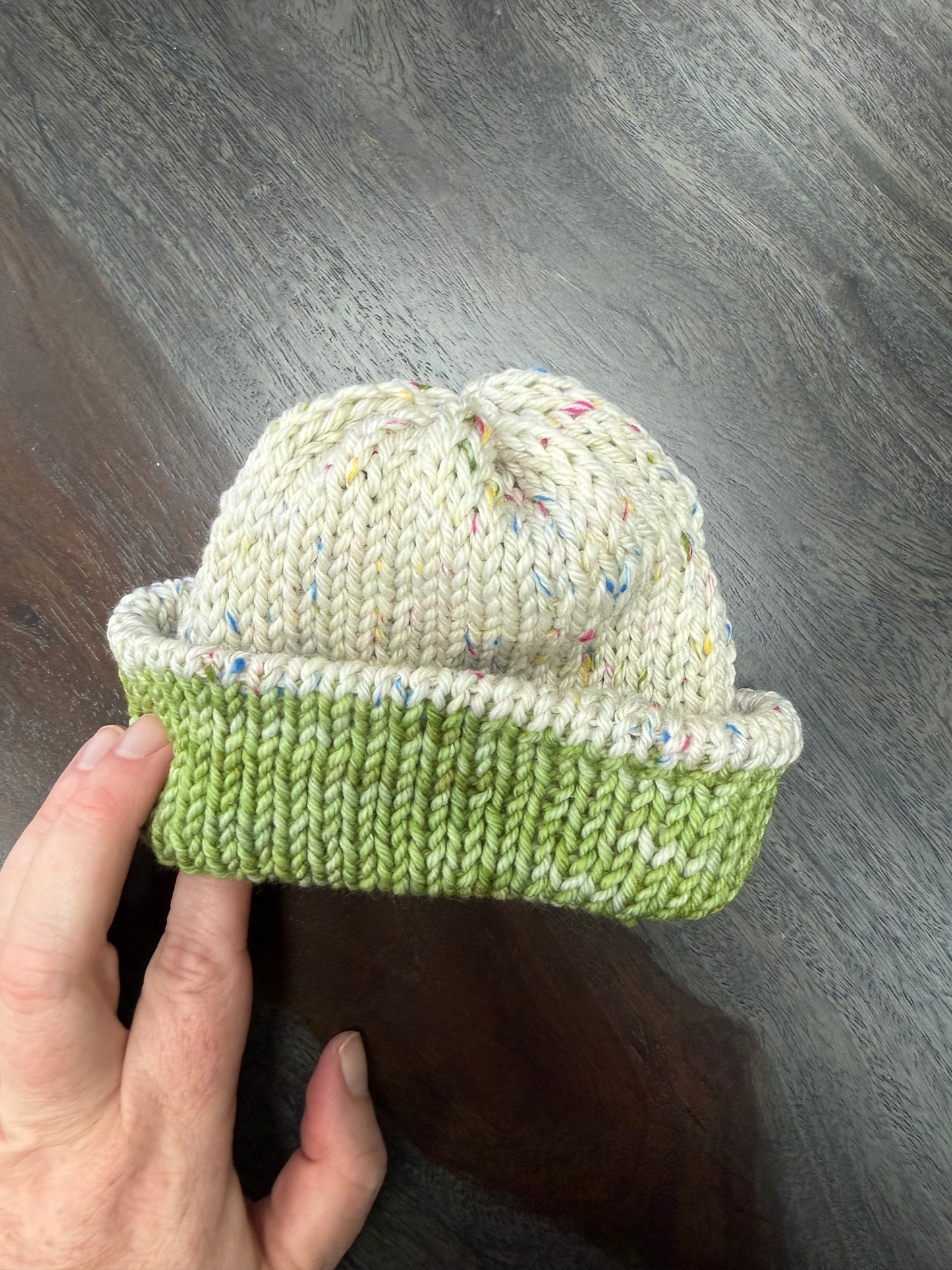 Baby Beanie: Grass Green w/ Funfetti
