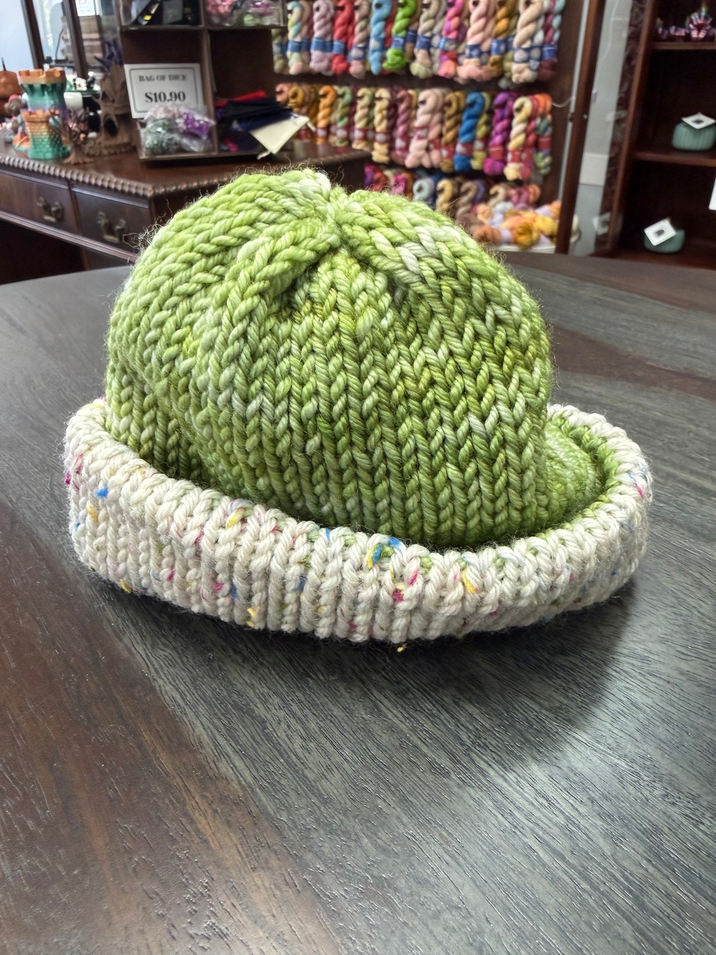 Baby Beanie: Grass Green w/ Funfetti