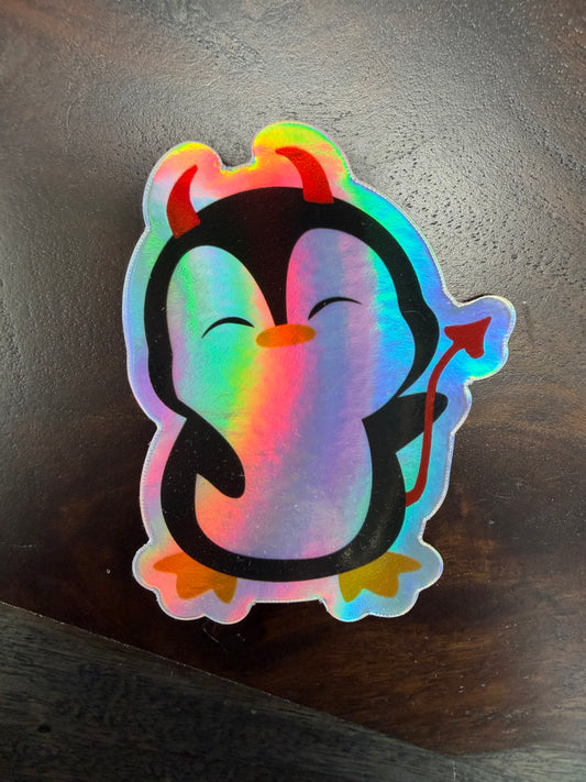 Sticker: Spooky Zoo Penguin Devil