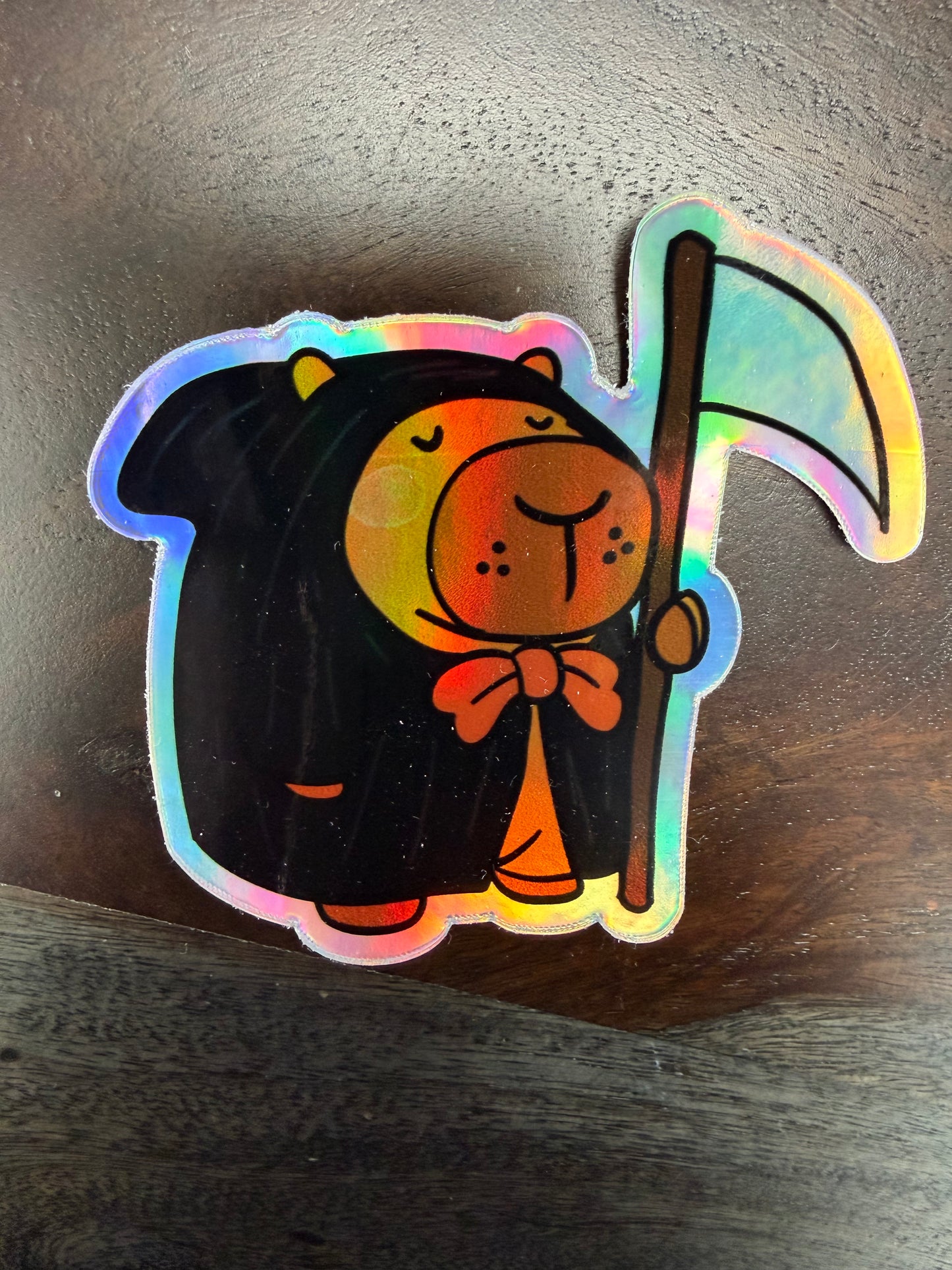 Sticker: Spooky Zoo Capybara Grim Reaper