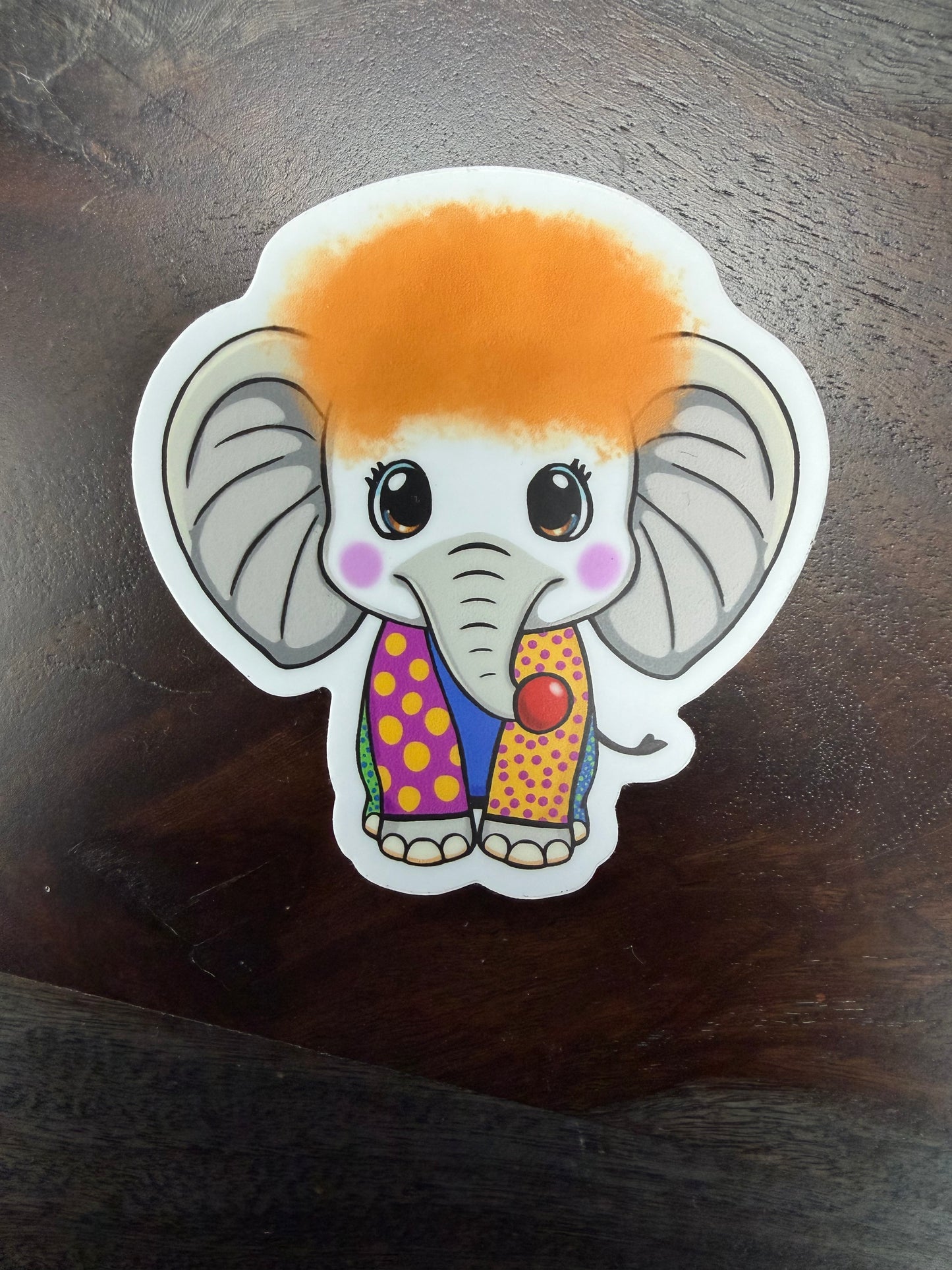 Sticker: Spooky Zoo Elephant Clown