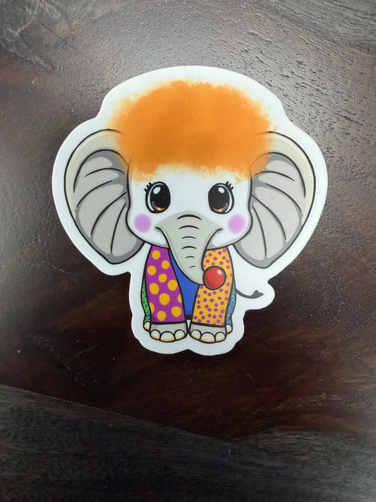 Sticker: Spooky Zoo Elephant Clown