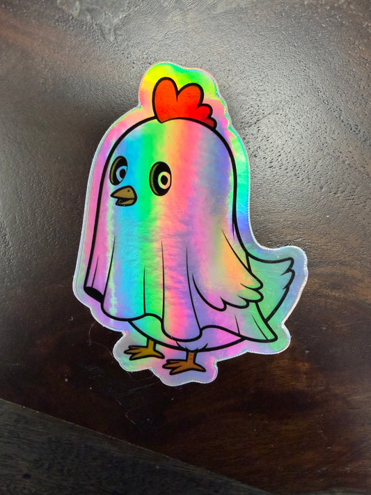 Sticker: Spooky Zoo Chicken Ghost
