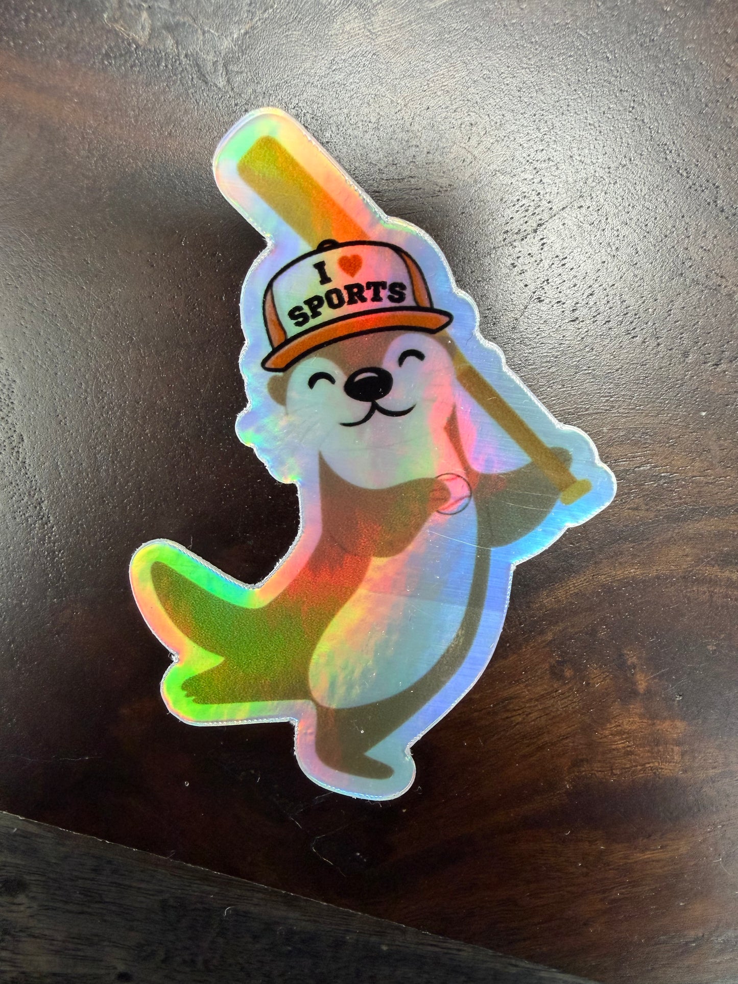 Sticker: Spooky Zoo Otter Baseball Player