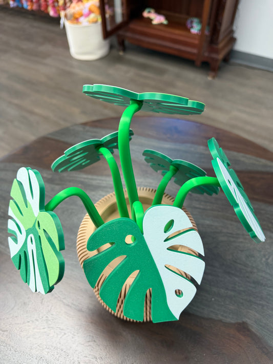 3-D Monstera Plant Coaster Set
