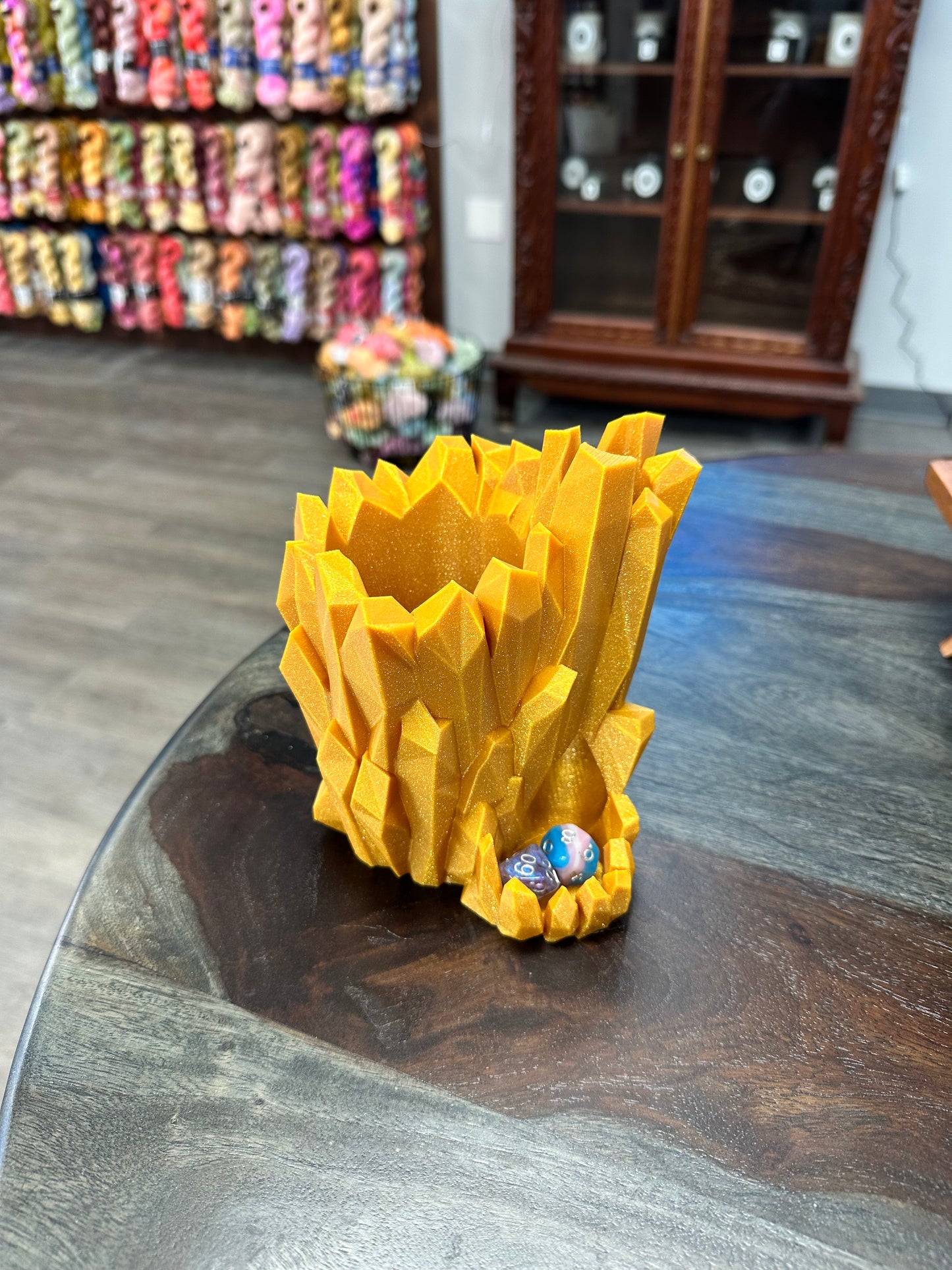 Dice Tower: Golden Crystals with Drink Koozie